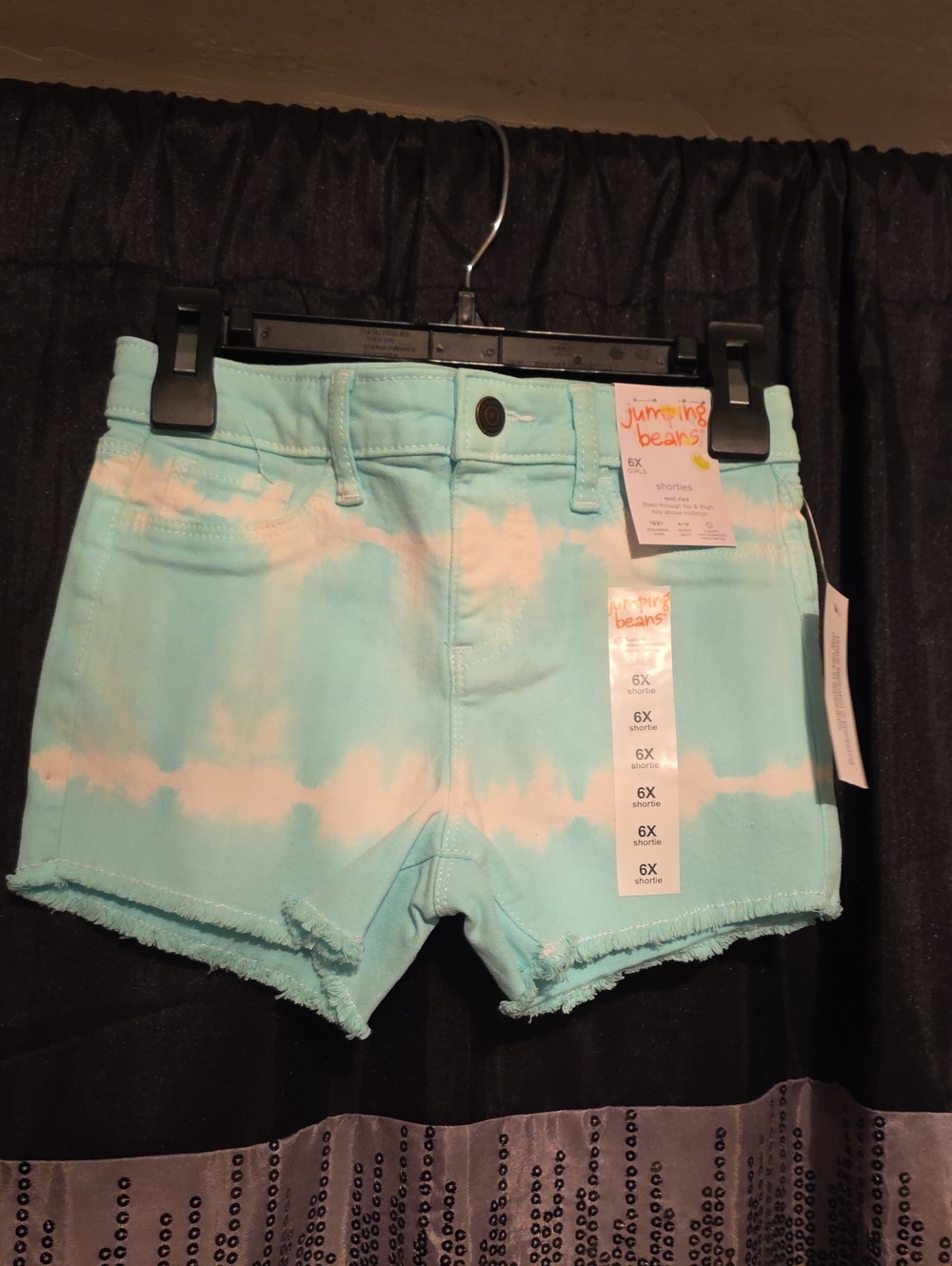 jumping beans Mint & White Tie-Dye Girls Denim Shorts